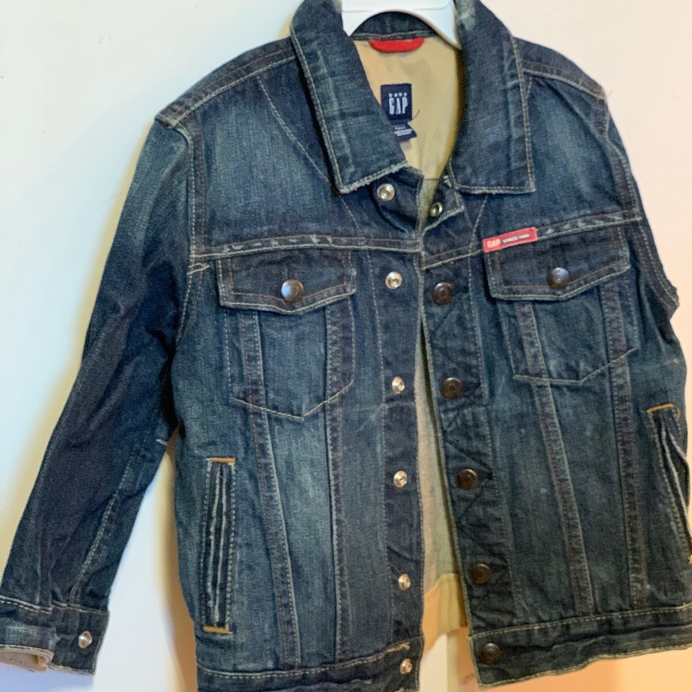 Baby GAP distressed denim jacket, size 5